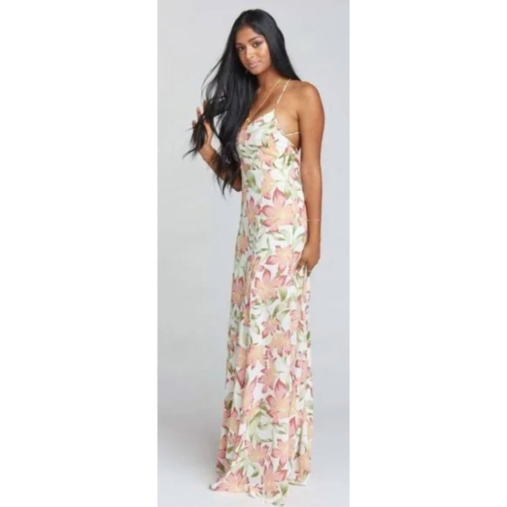 NWT Show Me Your MuMu Floral Maxi Dress - Pink and Green M